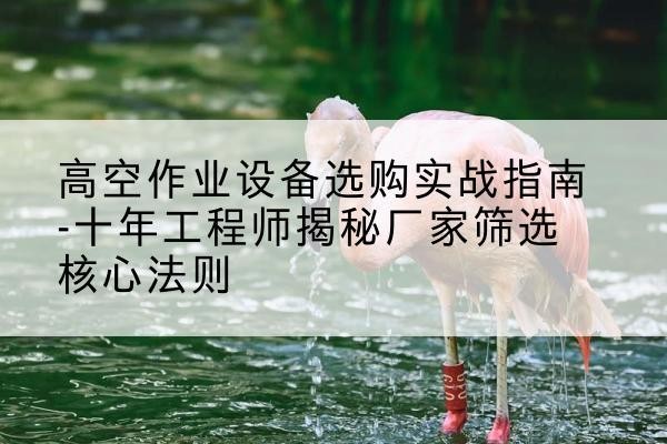 迎泽剪叉式升降机厂家-高空作业设备选购实战指南-十年工程师揭秘厂家筛选核心法则