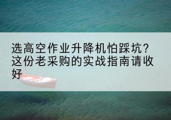 迎泽高空作业升降机厂家推荐-选高空作业升降机怕踩坑？这份老采购的实战指南请收好
